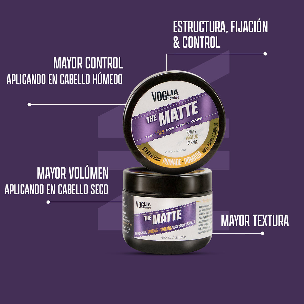The Matte 3.5 oz | Pomada Mate Barba Y Cabello